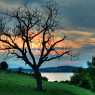 Sunset over Domlyan Dam