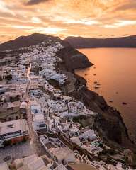 At sunrise over Oia