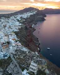 At sunrise over Oia