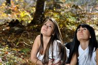 Fairies girls in autumn forest