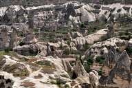 Many rock formations in Cappadocia