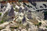 Many rock formations in Cappadocia