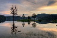 Sunset over Shiroka Polyana Dam