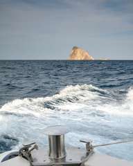 By boat to the island of Stromboli