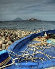 On the shore of the island of Panarea