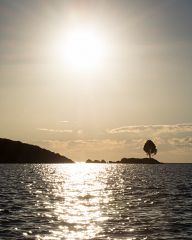 By boat across Lake Titicaca