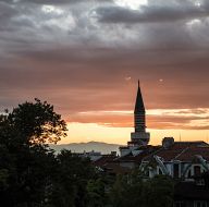 Sunset over mosque