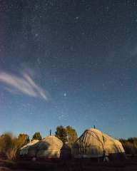 Night over the yurt