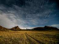Starry sky on the steppe
