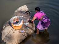 Laundry in the pond