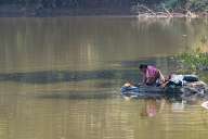 Laundry in the pond