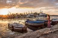 Sunset at the harbor