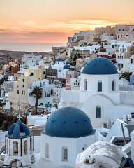 At sunrise in Oia