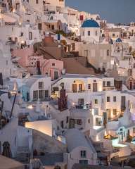 At sunset on Oia