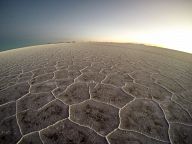 Sunset over the salt desert