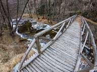 Wooden bridge over the river