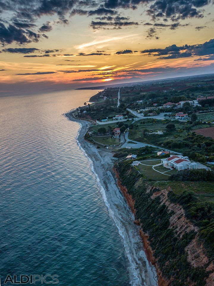 In flight to sunset