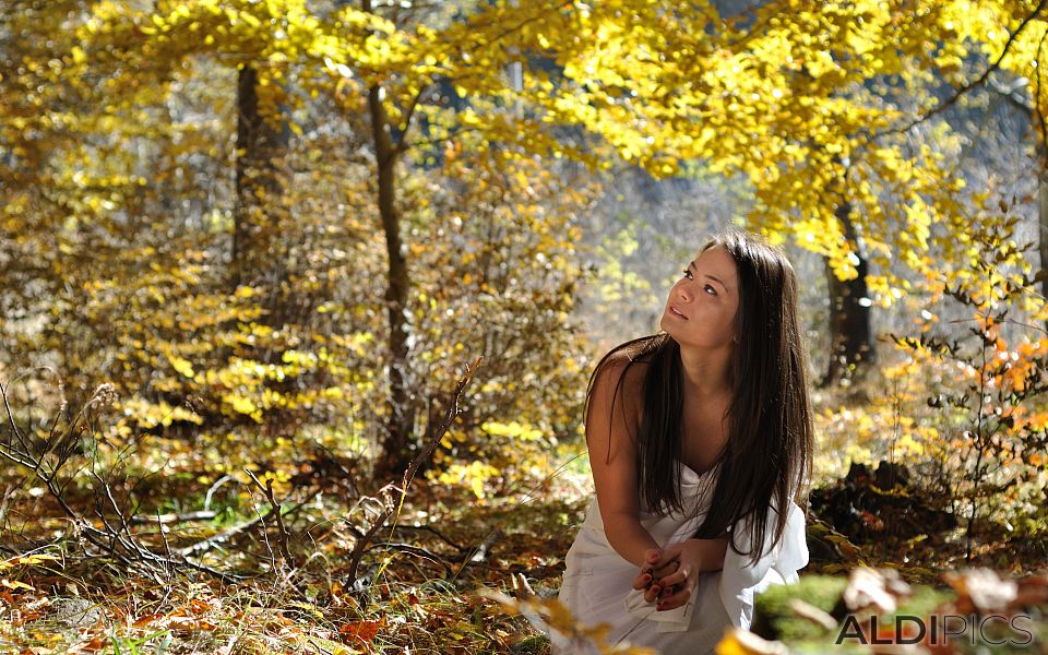 Самодиви девойки в есенната гора