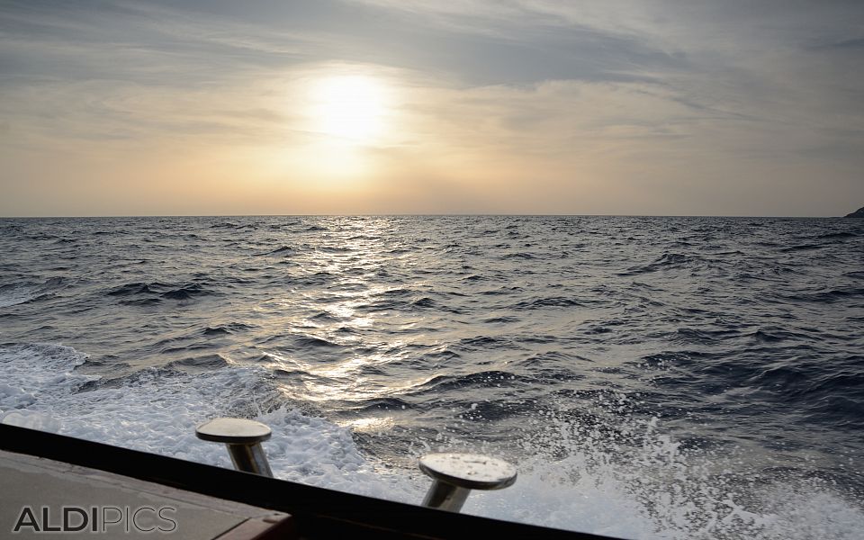 By boat to the island of Stromboli