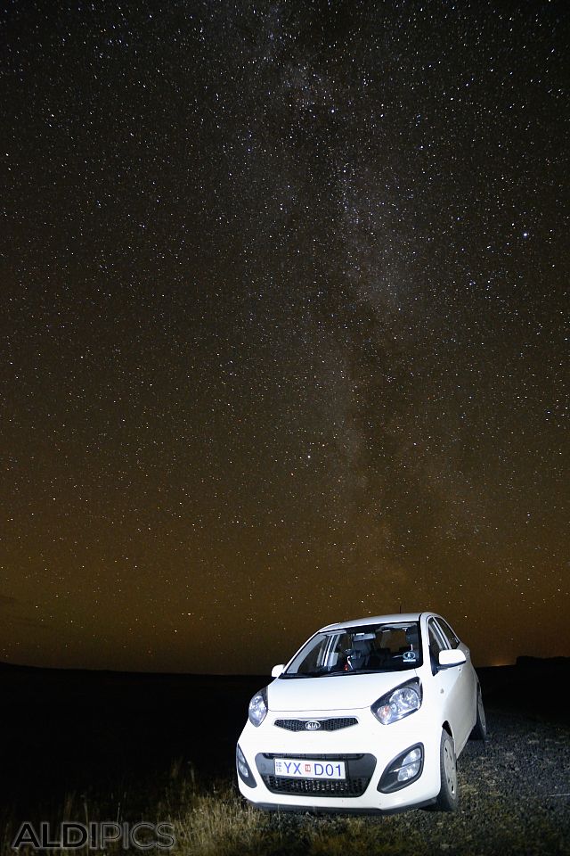 Milky Way over a Kia Picanto