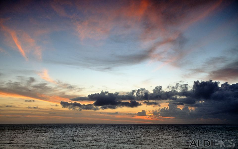 Sunset over the ocean