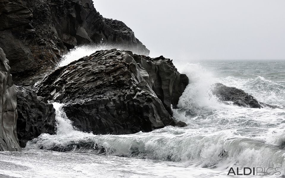 Windy day along the south coast of Iceland