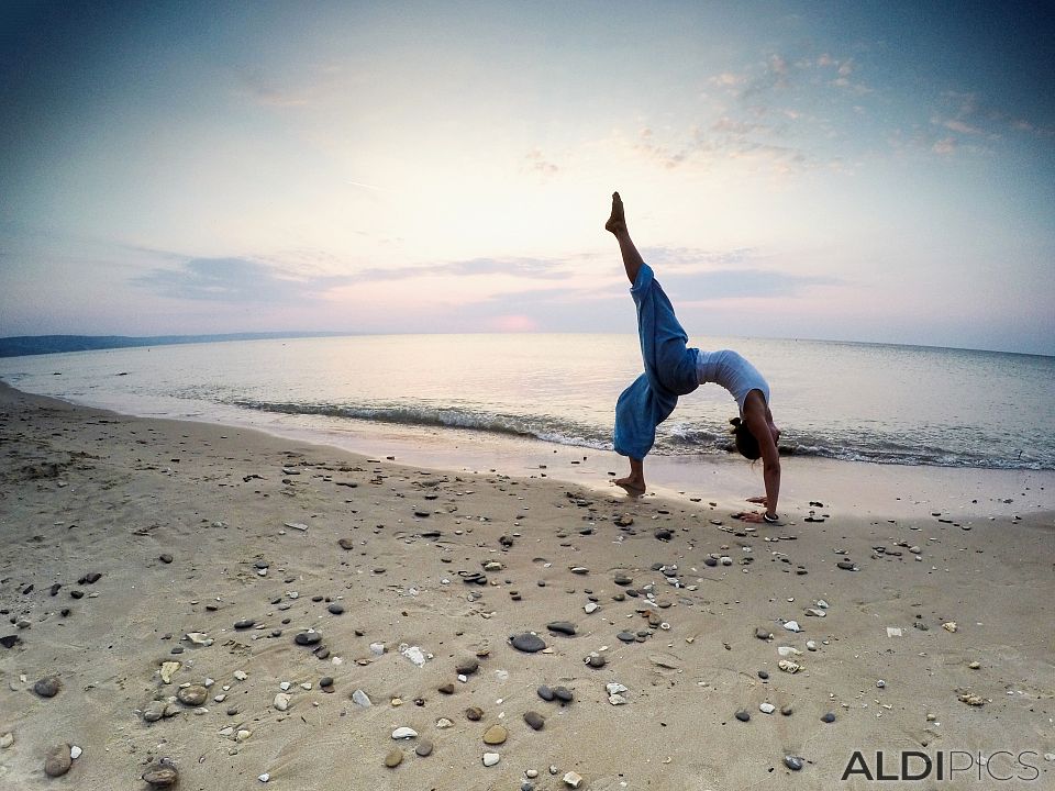 Yoga on the beach