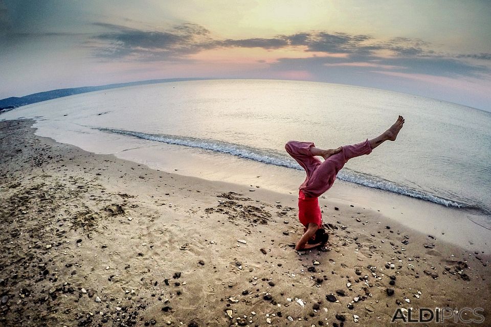 Yoga on the beach