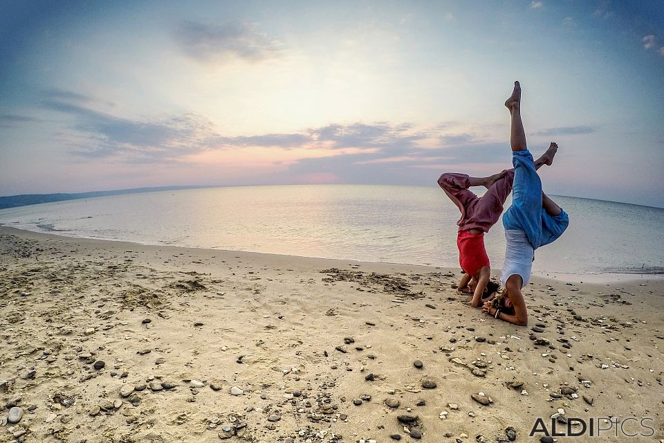 Yoga on the beach