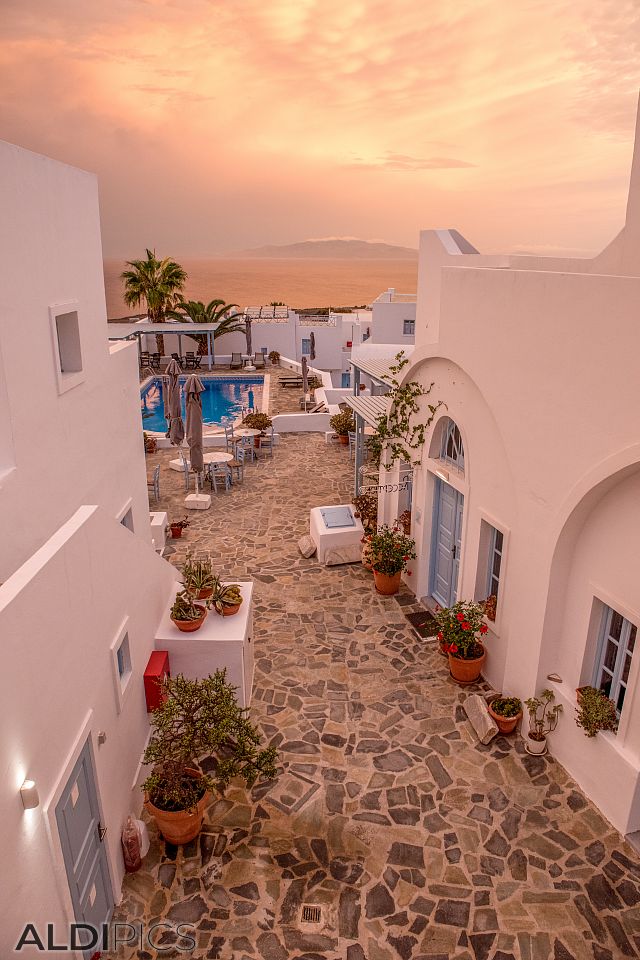 At sunrise in Oia