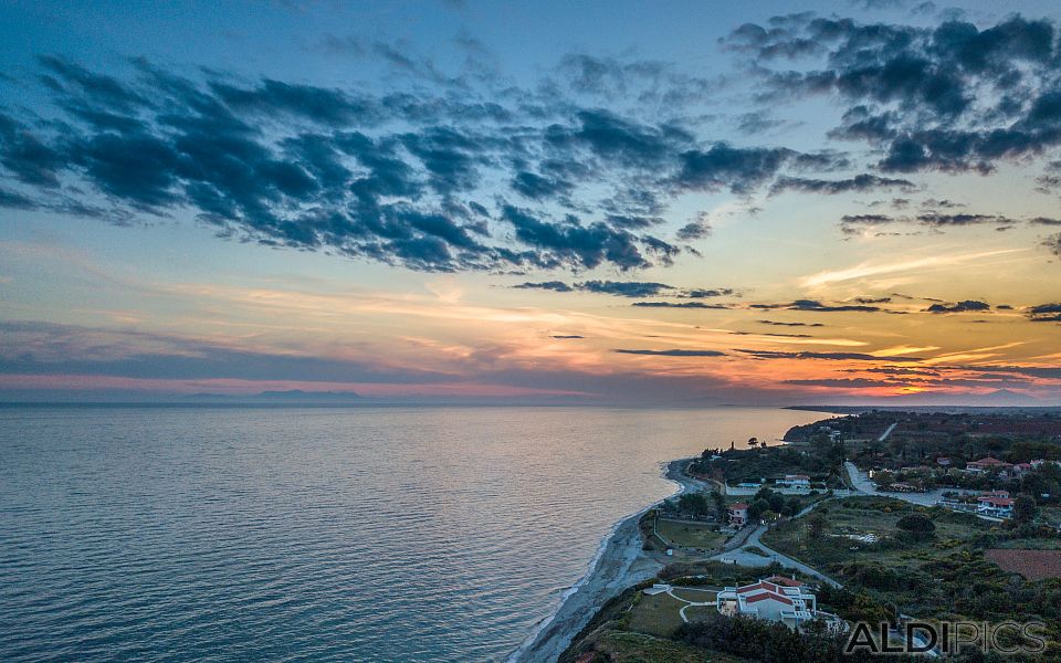 Sunset over the coast