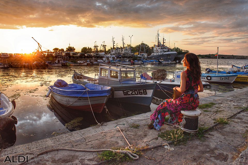 Sunset at the harbor