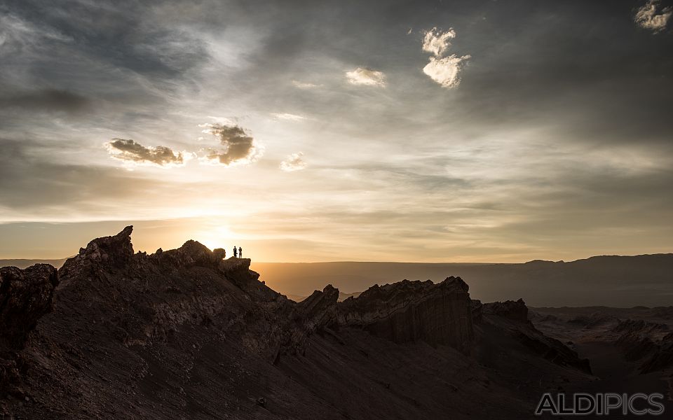 A couple at sunset