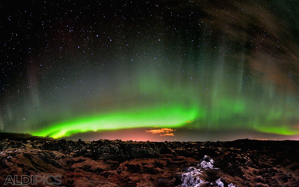 Северното сияние край Grindavik