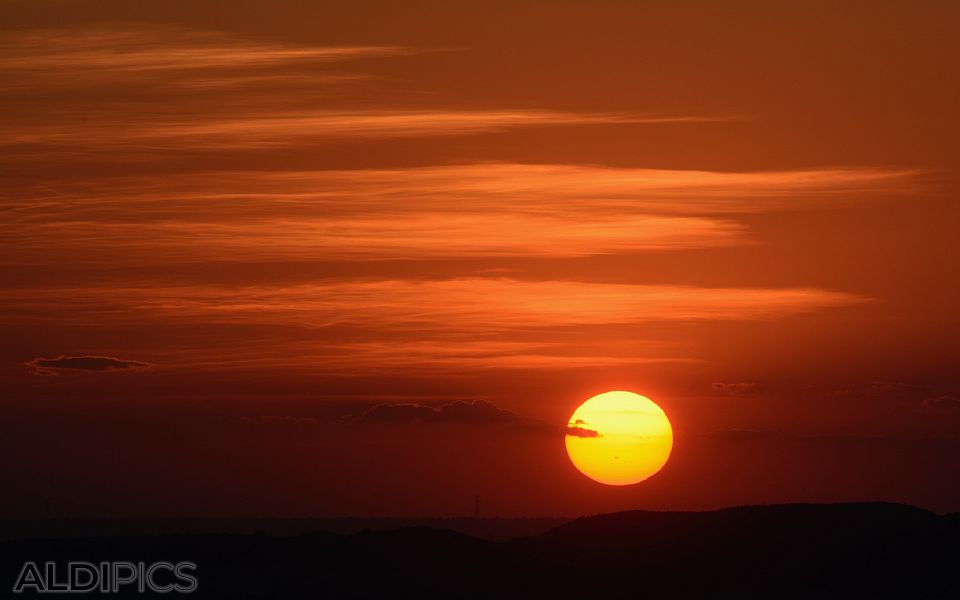 Sunset over Myanmar