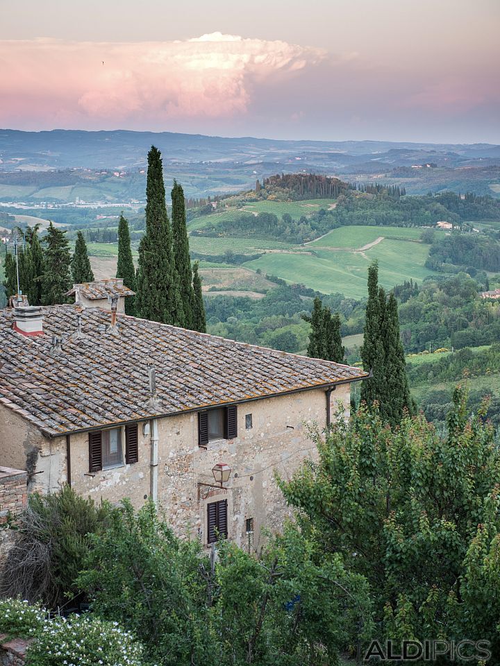 Sunset near San Gimignano