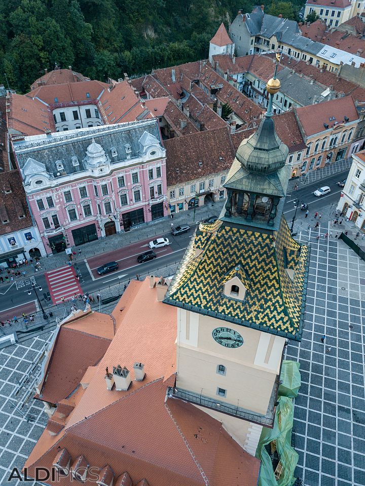 Above the center of Brasov