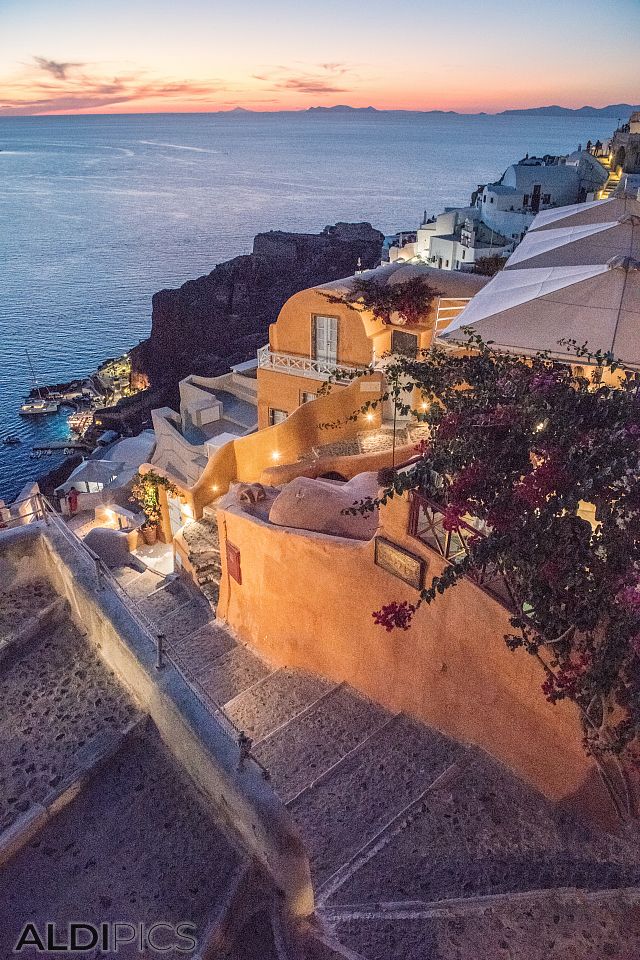 At sunrise in Oia